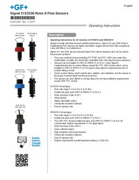 Thumbnail of document Manual - 2536 Rotor-X Paddlewheel Flow Sensor
